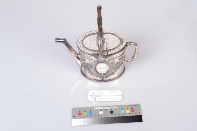 TEAPOT: SILVER ENGRAVED, SUBIACO HISTORICAL SOCIETY,