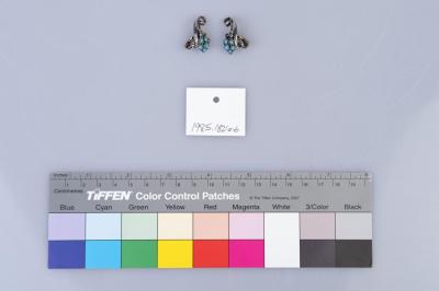 EARRINGS: PAIR, METAL AND GEMSTONE