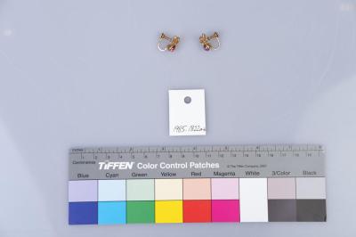 EARRINGS: METAL WITH GEMSTONE