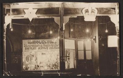 PHOTOGRAPH: HIDDLESTONE'S ELECTRICAL SHOP, DECORATED FOR ROYAL OCCASION