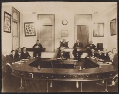 PHOTOGRAPH: MAYOR AND COUNCILLORS IN COUNCIL CHAMBERS C 1929