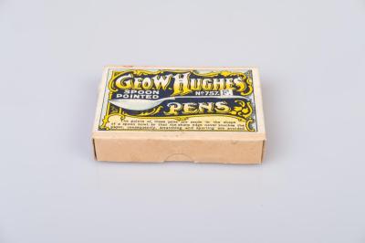 PEN NIBS AND PACKAGE: 'GEO. W. HUGHES SPOON POINTED PENS', RUSSELL FAMILY