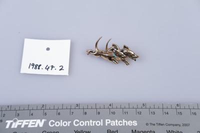 BROOCH: DOG SHAPED, PAIR OF RUNNING DOGS