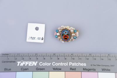 BROOCH: FLOWER MOSAIC WITH BEADS AND SEQUINS