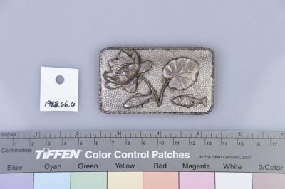 BROOCH: WATER LILY AND FISH, SILVER