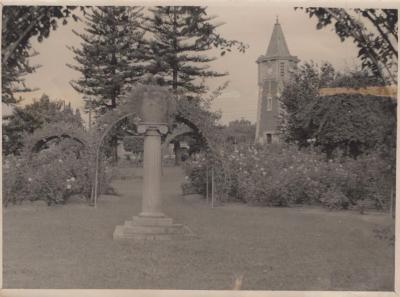 PHOTOGRAPH: RANKIN GARDENS AND CLOCK TOWER, C.1930