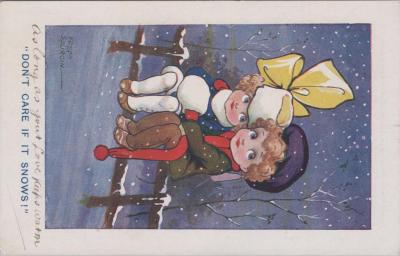 POSTCARD: 'DON’T CARE IF IT SNOWS', JIM AND LILLIAN DENNIS ANNIVERSARY COLLECTION