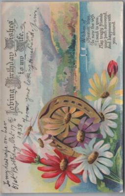 POSTCARD: 'LOVING BIRTHDAY WISHES', JIM AND LILLIAN DENNIS COLLECTION