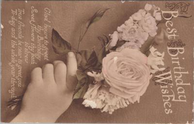 POSTCARD: 'BEST BIRTHDAY WISHES', JIM AND LILLIAN DENNIS COLLECTION