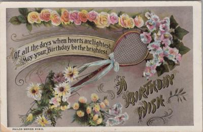 POSTCARD: 'BIRTHDAY WISH', JIM AND LILLIAN DENNIS COLLECTION