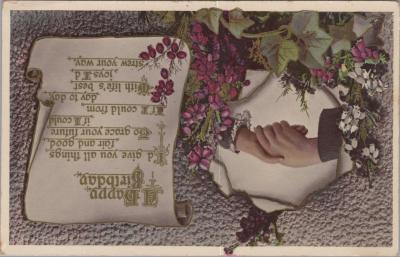 POSTCARD: 'A HAPPY BIRTHDAY', JIM AND LILLIAN DENNIS COLLECTION