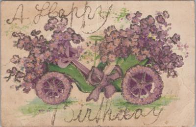 POSTCARD: 'A HAPPY BIRTHDAY', JIM AND LILLIAN DENNIS COLLECTION