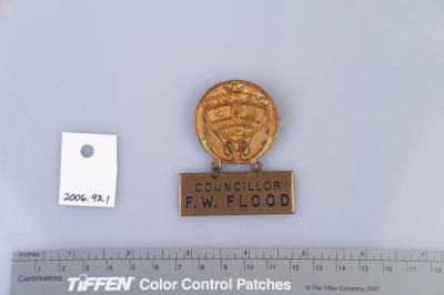 BADGE: COUNCILLOR FREDERICK WALLY FLOOD