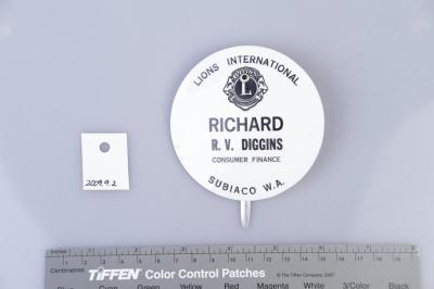 BADGE: LIONS INTERNATIONAL, RICHARD DIGGINS, CONSUMER FINANCE