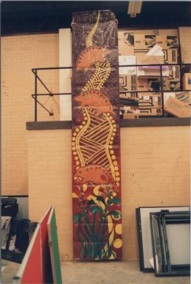 PHOTOGRAPH: SHANE PICKETT BANNER PAINTING STUDIO FOR ROKEBY ROAD 1996