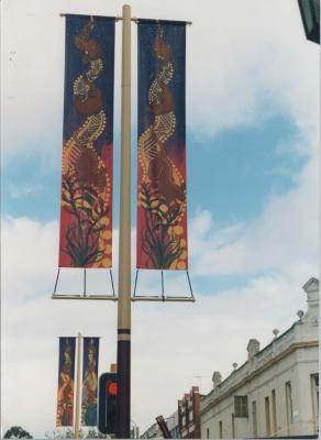 PHOTOGRAPH: SHANE PICKETT BANNER PAINTING STUDIO FOR ROKEBY ROAD 1996