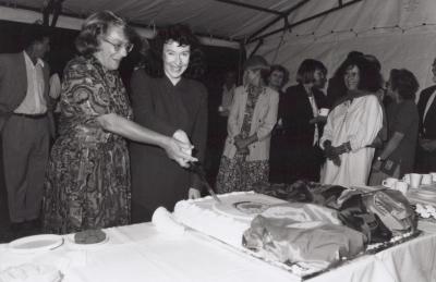 PHOTOGRAPH: OPENING OF MUSEUM'S POSTCARD EXHIBIT,11/4/96