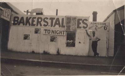 PHOTOGRAPH: PADDY BAKER OUTSIDE FILM SHOW AREA, CIRCA 1925