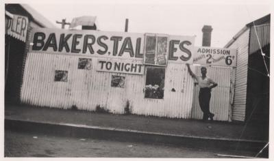 PHOTOGRAPH: PADDY BAKER OUTSIDE FILM SHOW AREA, CIRCA 1925