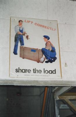 PHOTOGRAPH: SAFETY POSTER IN AUSTRALIAN FINE CHINA FACTORY