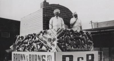 PHOTOGRAPH (COPY): PARADE FLOAT OF BROWN & BURNS BAKERY