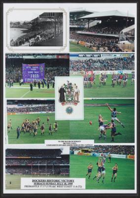 PHOTOGRAPH (COLLAGE): FOOTBALL PHOTOGRAPHS, FREMANTLE DOCKERS AND WEST COAST EAGLES AT SUBIACO OVAL, 1999