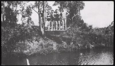 PHOTOGRAPH: BOY SCOUTS AT SWIMMING POOL NEAR HOVEA CAMP