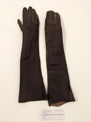 GLOVES: LONG, BROWN, KID