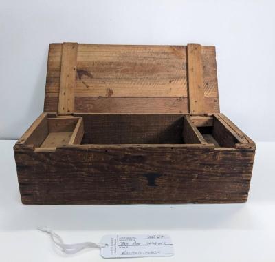 TOOL BOX: HANDMADE WOODEN TOOL BOX WITH HINGED LID, SEDGWICK