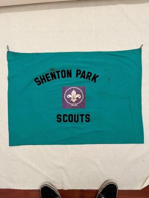FLAG: SHENTON PARK SCOUTS GROUP, GREEN WITH BLACK WRITING