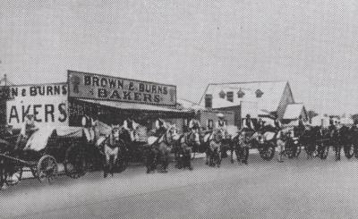 PHOTOGRAPH (COPY): BROWN & BURNS BAKERY AND DELIVERY CARTS