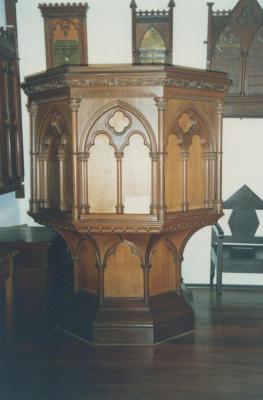 PHOTOGRAPH: PULPIT FROM ST ANDREW'S CHURCH ON DISPLAY AT SUBIACO MUSEUM