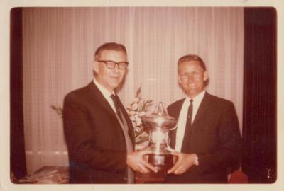 PHOTOGRAPH: HUMES PRESENTATION OF SILVER TROPHY