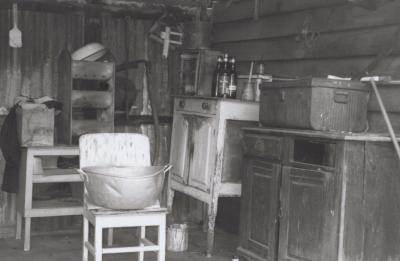 PHOTOGRAPH: ROSEBERY STREET - INTERIOR OF HOMEMADE SHED AT REAR OF HOUSE