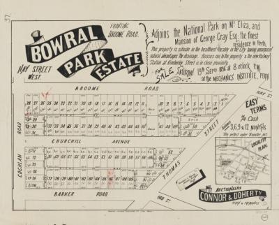 ESTATE PLAN (DIGITAL): BOWRAL PARK ESTATE SUBIACO, 1896