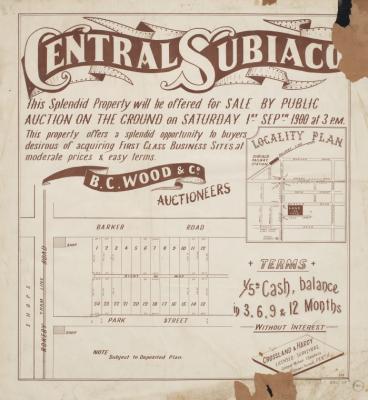 ESTATE PLAN (DIGITAL): CENTRAL SUBIACO ESTATE SUBIACO, 1900