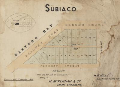 ESTATE PLAN (DIGITAL): SUBIACO BETWEEN RAILWAY ROAD AND BROOME ROAD, 1895