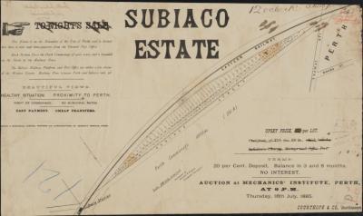 ESTATE PLAN (DIGITAL): SUBIACO BETWEEN SUBIACO STREET AND THE RAILWAY, THE COMMONAGE, 1885