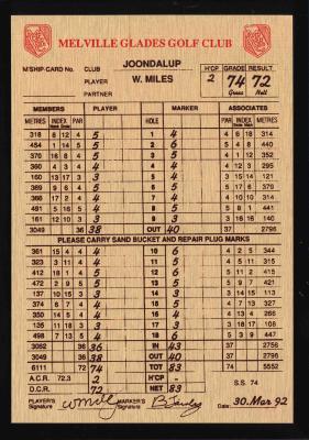 W. MILES SCORECARD 1992