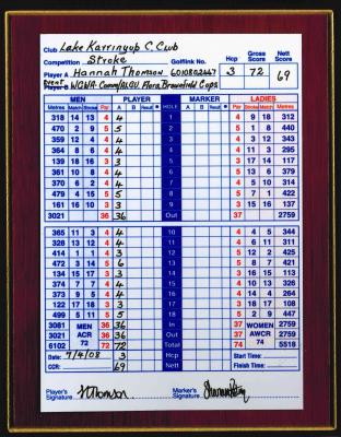 H. THOMSON SCORECARD 2008