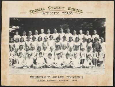 PHOTOGRAPH: THOMAS STREET SCHOOL ATHLETIC TEAM, 1951