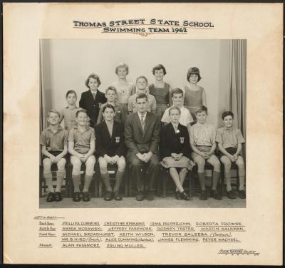 PHOTOGRAPH: THOMAS STREET SCHOOL SWIMMING TEAM, 1962