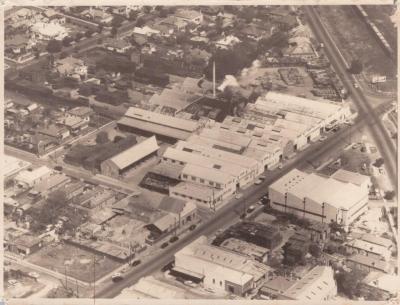 PHOTOGRAPH: AERIAL VIEW OF WHITTAKER BROS. BUILDINGS