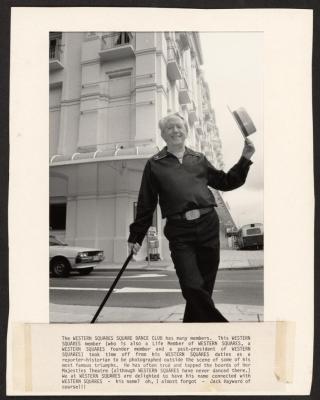 PHOTOGRAPH: JACK HAYWARD OUTSIDE HIS MAJESTY'S THEATRE