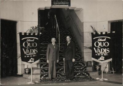 PHOTOGRAPH: PADDY BAKER & ANOTHER MAN INSIDE REGAL THEATRE, C.1950