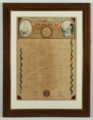 DECLARATION (FRAMED): SUBIACO MUNICIPALITY IN 1914