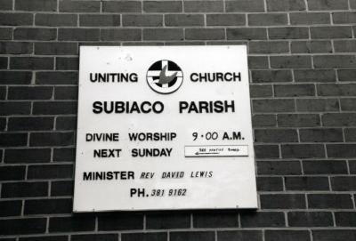 PHOTOGRAPH: SUBIACO UNITING CHURCH, SUBIACO PARISH SIGN