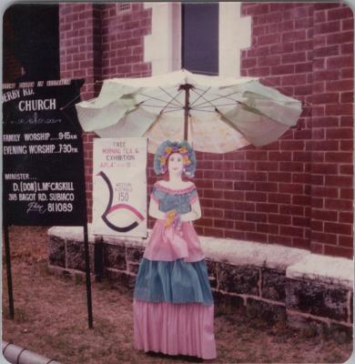 PHOTOGRAPH: EXHIBITION SIGN, FROM THE ALBUM OF DERBY ROAD CHURCH SESQUICENTENARY 1829-1979