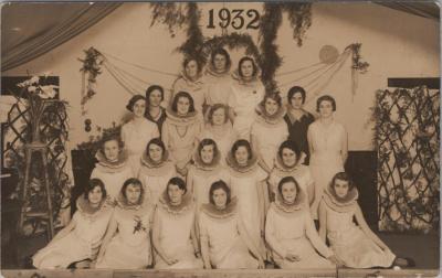 PHOTOGRAPH (POSTCARD): GIRLS CONCERT CLUB PARTY, FROM METHODIST CHURCH DERBY ROAD ALBUM