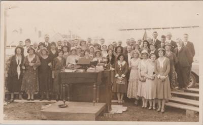 PHOTOGRAPH: CHOIR AT THE FOUNDATION STONE LAYING, FROM ALBUM OF PHOTOGRAPHS METHODIST CHURCH DERBY ROAD
